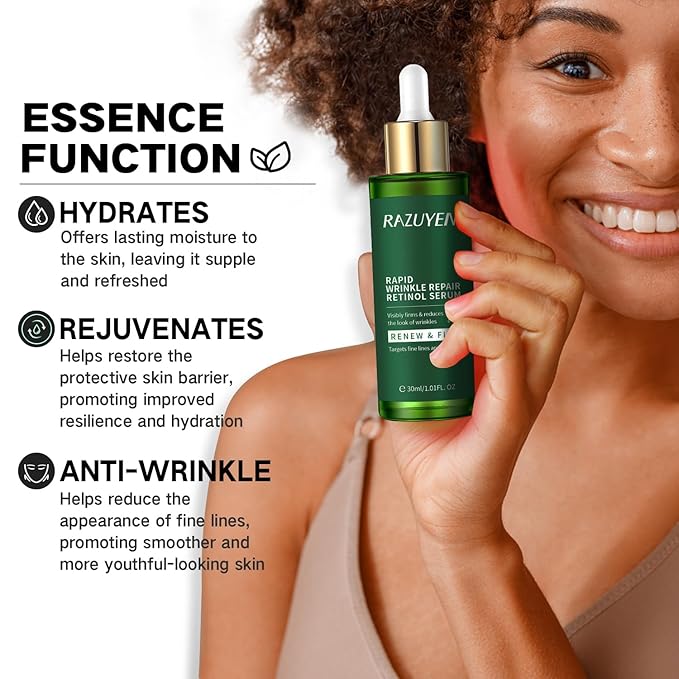 Retinol Serum for Face, Anti Aging Serum with Peptide for Fine Lines and Wrinkles, Smoothing, Repairing and Hydrating Face Serum, 30ml (1 Fl Oz)