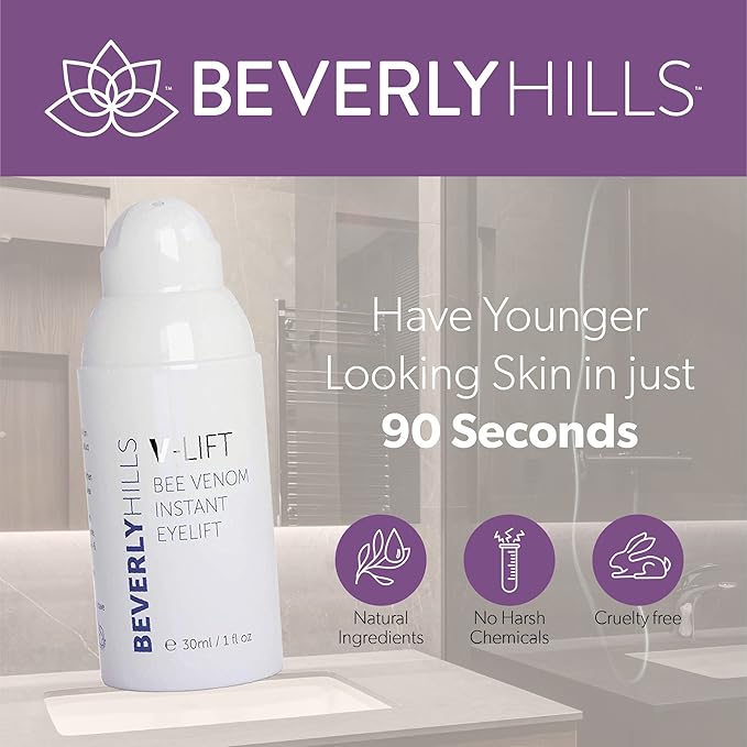 Beverly Hills V-lift Instant Eye Lift & Instant Facelift Anti Aging Eye Serum Treatment Bundle with Discount - Serum Treatment for Dark Circles, Wrinkles & Under Eyebags for Women & Men