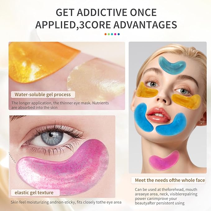 MOND'SUB Premium Under Eye Patches, Gel Eye Patches Hydrating & Refresh for Puffy Eyes, Under Eye Bags & Dark Circles, Natural Collagen Eye Gels Pads, Crystal Anti-Aging Eye Mask (Pink)