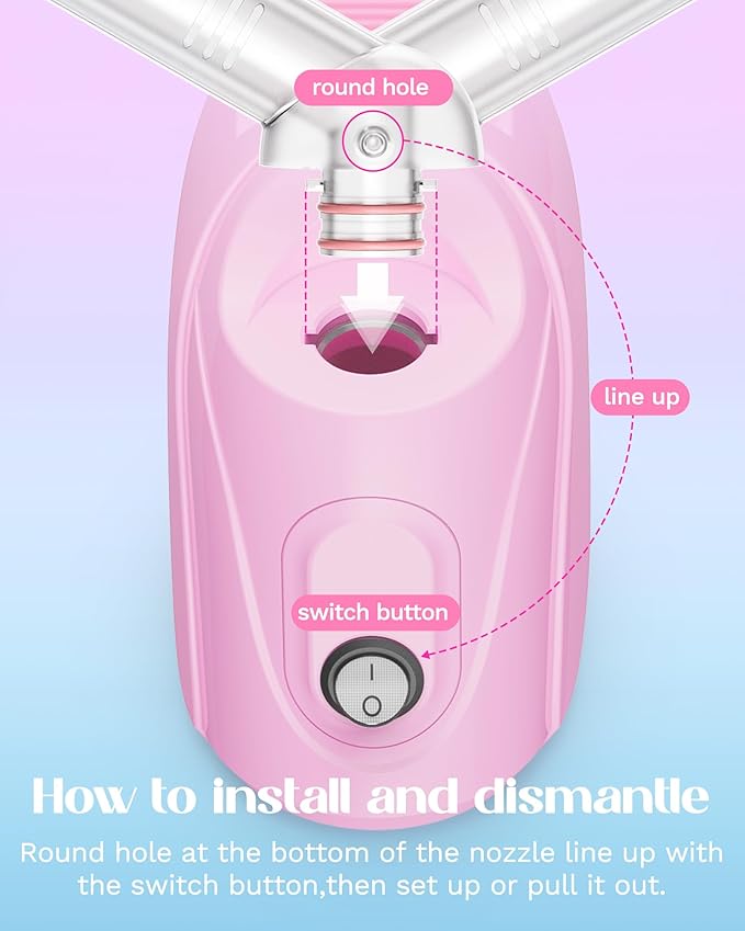 Wavytalk Facial Steamer,Warm Mist Face Steamer with 360° Rotatable Sprayer Nozzle for Deep Cleaning Unclogs Pores,Portable Face Humidifier Skin Care for Home Facial SPA Sauna Salon