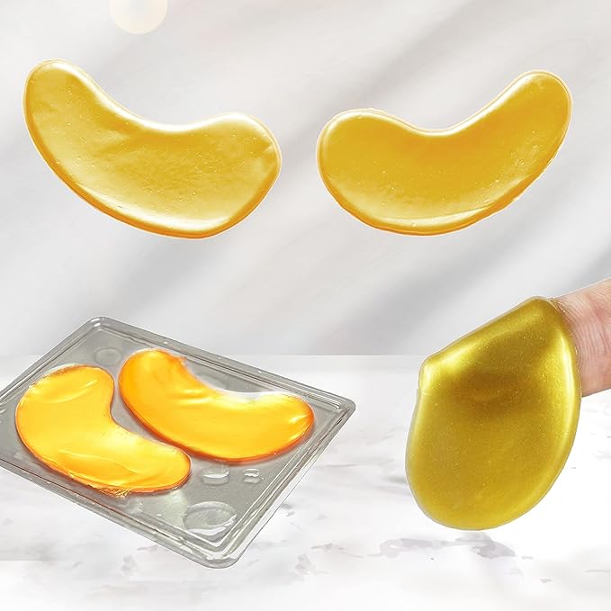 Under Eye Anti-Aging Eye Mask Collagen Patch Treatment for Minimizing Wrinkles, Puffy Eyes, Eye Bags, Dark Circles, Fine Lines Under the Eye, Looking Less Tired, Revitalizing, Moisturizing and Refreshing Your Skin 12 Pairs (Gold)