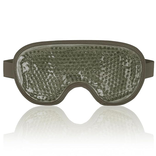 NEWGO Cooling Eye Mask for Puffy Eyes, Cold Eye Mask Eye Ice Pack for After Eyes Surgery, Tension Stress Relief, Itchy Eyes, Headaches, Dark Circles - Army Green
