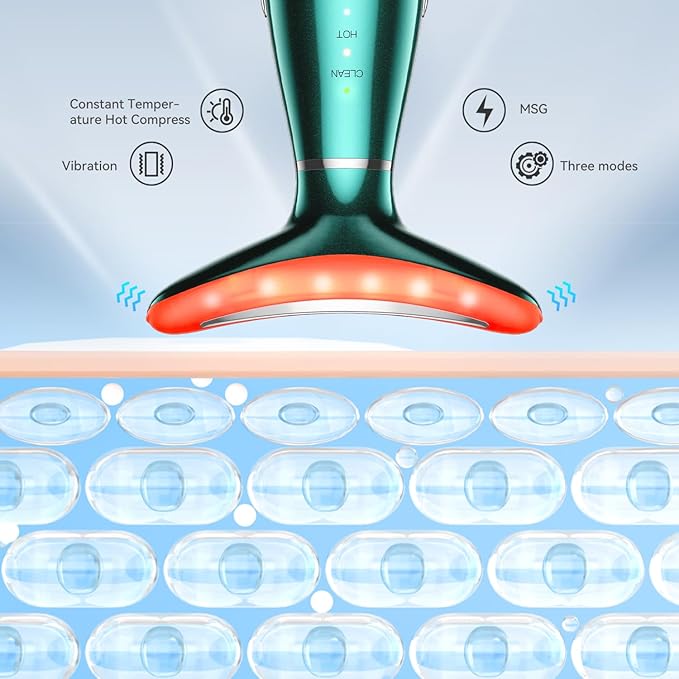 Neck Face Massager, 3-in-1 Portable Facial Massager (Green)