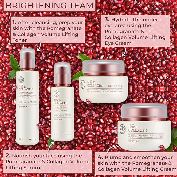 The Face Shop Pomegranate & Collagen Volume Lifting Eye Cream | Deep Revitalizing Cream for Elasticity, Firmness & Density | Anti-Aging Korean Moisturizer | Plump & Smoothen Your Skin, 3.38 Fl Oz