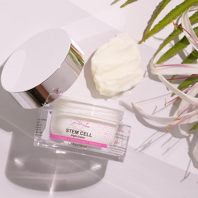 Powerful Anti-Aging Night Cream w/Apple Stem Cells, Retinol, Collagen, Niacinamide, Hyaluronic Acid & Vitamin C, 5-in-1 Face Cream for Women|Men - 1.7 oz.