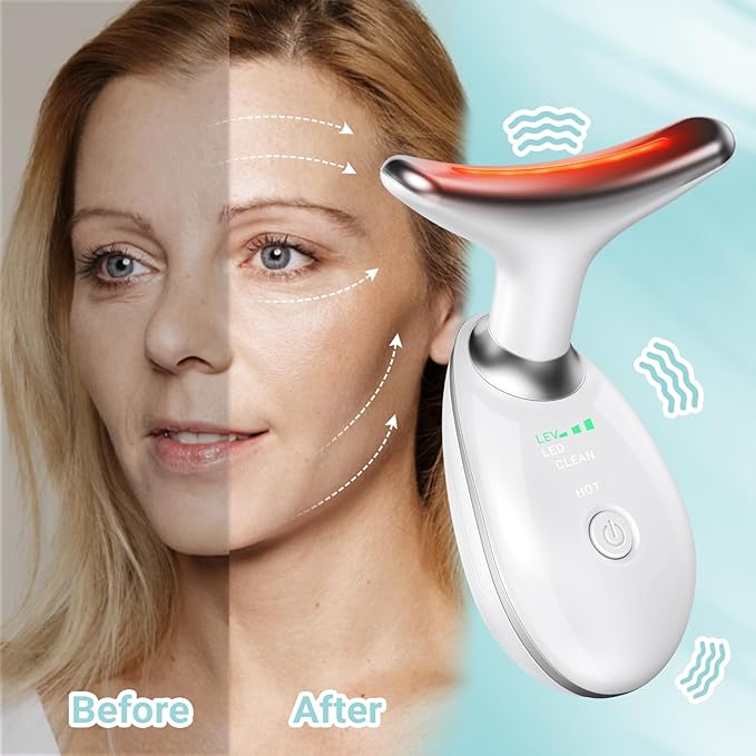 Oriflame Neck and Face Massager, Face Roller, Face Sculpting Skin Care Tool, Improve, Firm, Tightening and Smooth 3 Modes, White
