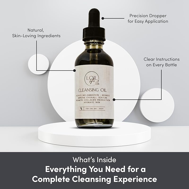 Cleansing Oil – Promotes Radiant, Healthy Skin | Natural Face Wash & Makeup Remover for All Skin Types | Deeply Moisturizing Formula | 2oz