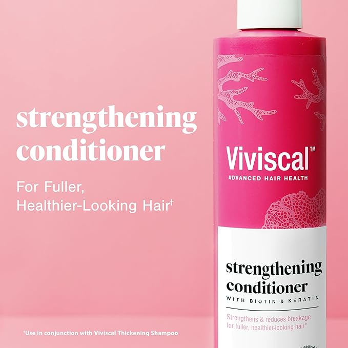 Viviscal Hair Strengthening Conditioner – Strengthens and Reduces Breakage for Fuller, Healthier Hair – With Biotin, Keratin and Marine Extracts – 250ml (8.45 Fl Oz)