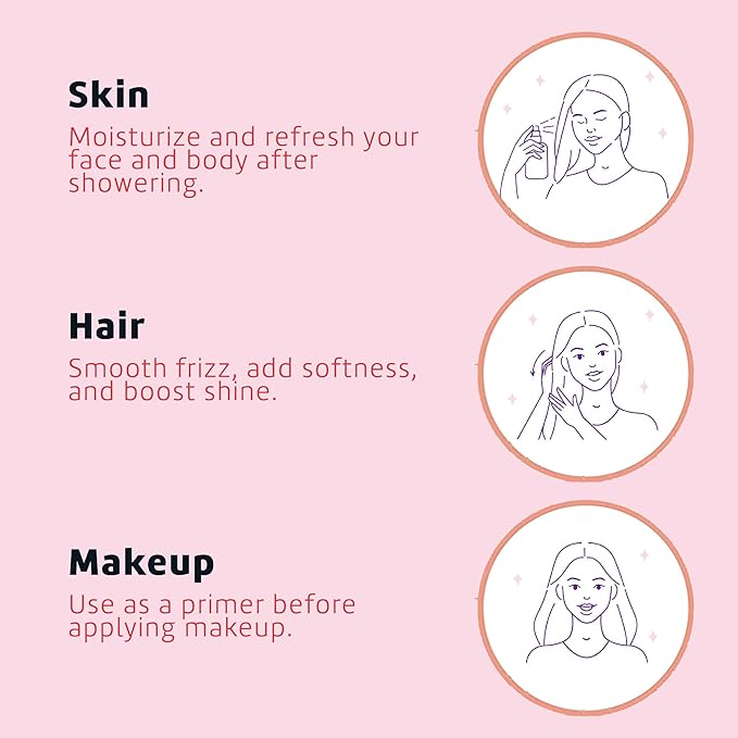 De La Cruz Rose Water and Glycerin for Face - Rosewater Facial Toner and Moisturizer for Skin and Hair Refill Bottle 16 fl oz. (473 mL) - 1 Bottle