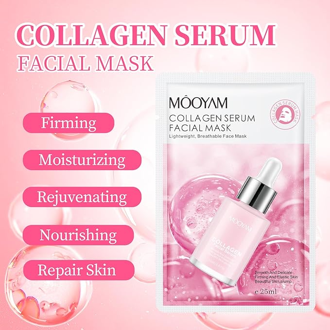 Peel Off Face Mask for Women & Men+Collagen Face Mask Sheet Pack of 10