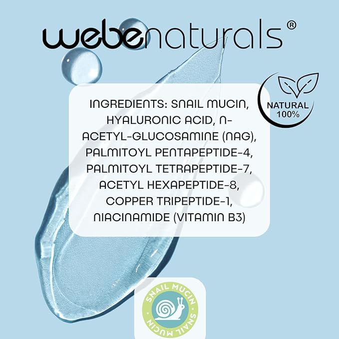 WEBE Brightening Duo Face Serum with Snail Mucin, Niacinamide, Copper Tripeptide-1, Hyaluronic Acid & Peptides – Hydrating, Brightening, and Firming Serum for Radiant Skin