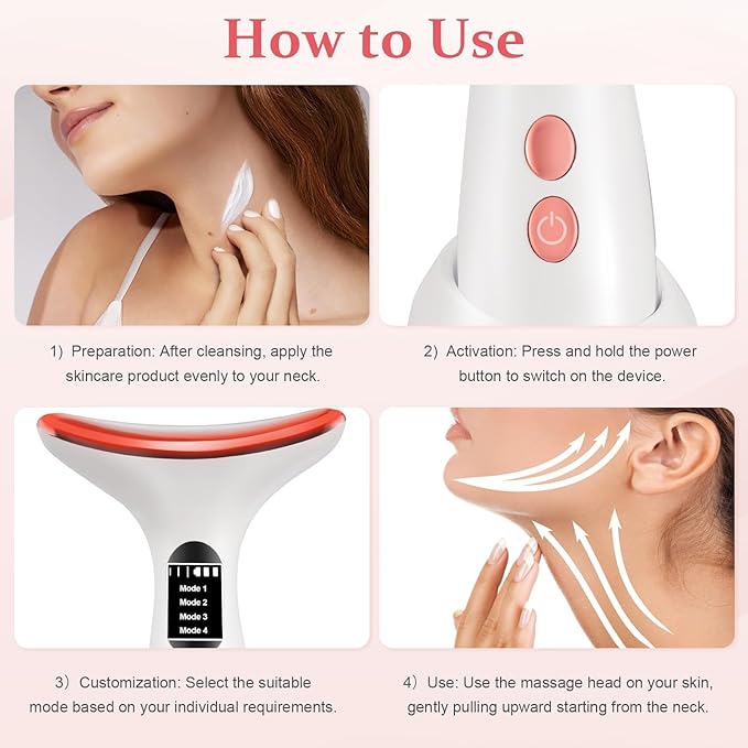 Face and Neck Massager for Skin Care,Multifunctional Electric Sculpting Tool Beauty Device for Home Use Enhanced with Triple Action Thermal and Vibration Technologies for Face Neck Shoulder Care