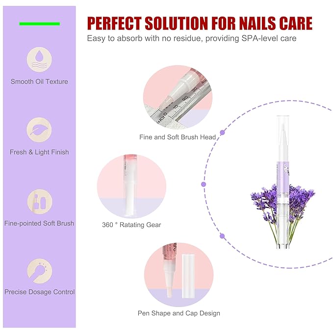 15 PCS Cuticle Oil for Nails, GRUNIL Cuticle Oil Pen for Nail Growth Treatment, Nail Strengthener for Thin Nails and Growth Nail Oil Home Nail Care Kit Pedicure Supplies Manicure Tools