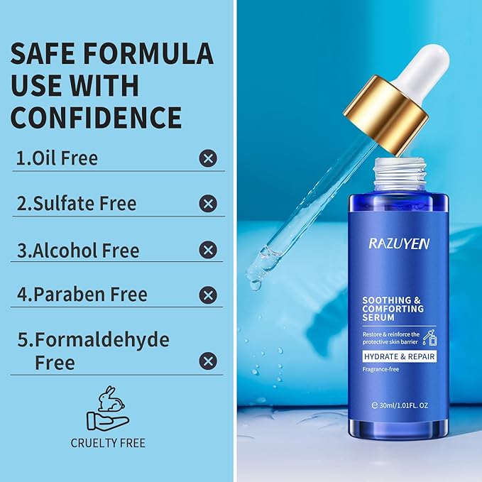 Soothing Collagen Serum for Face, Repair And Moisturize Skin, Anti Aging Face Serum for Women With Panthenol, Gentiana Scabra Root Extract, 1.01 FL OZ