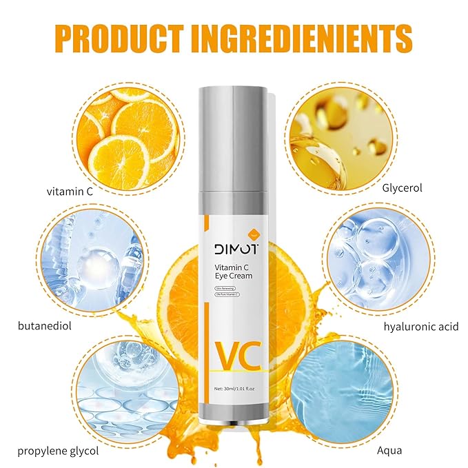 Vitamin C Eye Cream Puffiness Remover Eye Serum Anti-aging & Moisturising Vitamin C Eye Serum Eye Bags Treatment for Men and Women