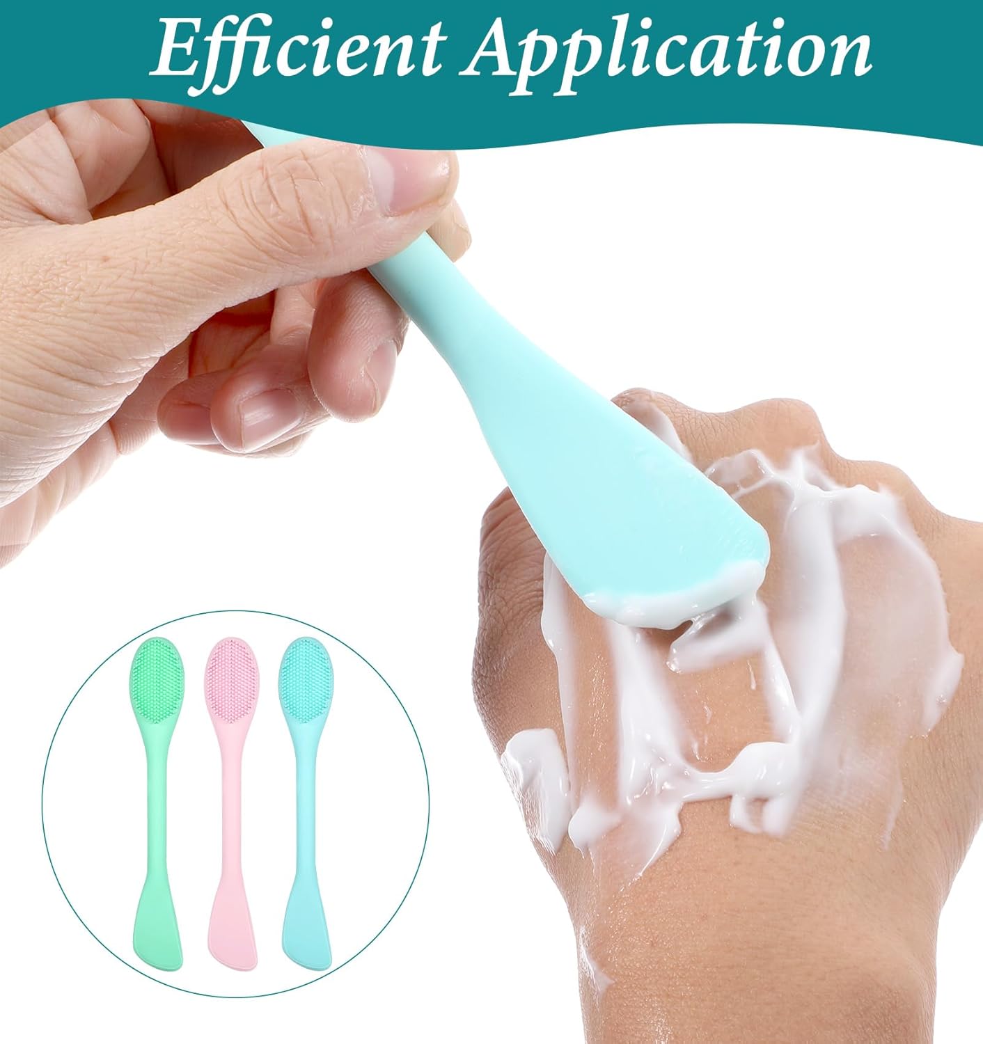 3 Pcs Mask Spatula, Pore Polishing Wand, Double-Head Silicone Mask Applicator for Smooth Skincare & Makeup Application (Multi-Colored)