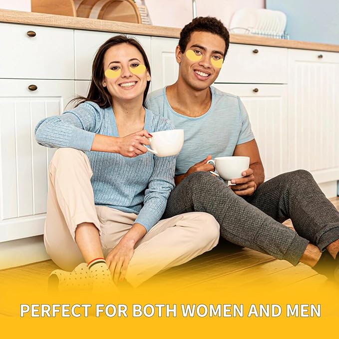 24K Gold Eye Masks for Dark Circles and Puffiness 70PCS, Under Eye Patches for Puffy Eyes Treatment, Under Eye Mask w/Caffeine, Hyaluronic Acid, Peptides for Eye Bags Treatment, Eye Mask Skincare