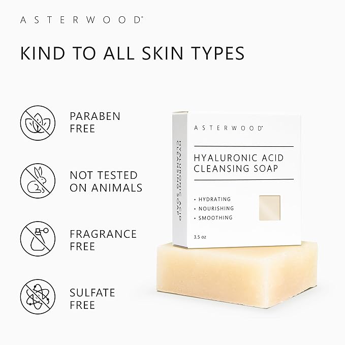 Asterwood Argireline Peptide Serum 1 oz + Hyaluronic Acid Cleansing Face Soap 3.5 oz