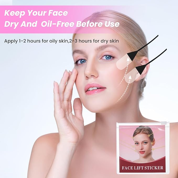 Face Lift Tape Invisible, Instant Face Tape 24Pcs Facelift Tapes for Facee Invisible with Bands, Adhesive Lifting Patch Facee Lifting Band Neck and Eye Lift Tapes for Women Ladies