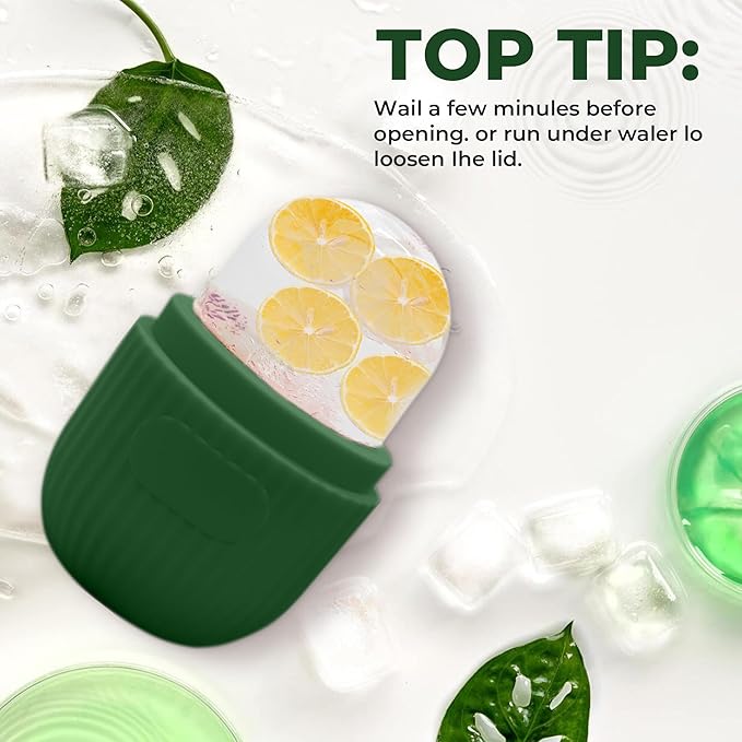 Luxury Cooling Ice Face Roller - Silicone Ice Mold for Face, Eyes, and Neck (Green)