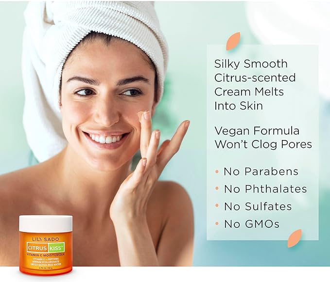 LILY SADO CITRUS KISS™ Vitamin C Moisturizer - Anti-Wrinkle Natural Vegan Daily Face Moisturizing Lotion - Hydrates, Softens, Firms & Tones for Healthy, Glowing & Radiant Skin. For Women & Men