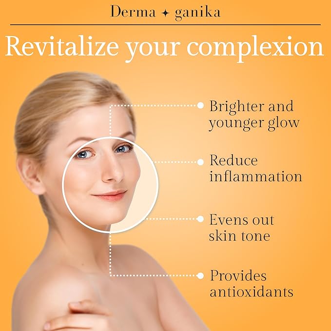 Derma ganika Vitamin C & Niacinamide Serum - Made in USA Brightening & Rejuvenating Face Serum | Boosts Collagen, Evens Skin Tone, and Reduces Dark Spots