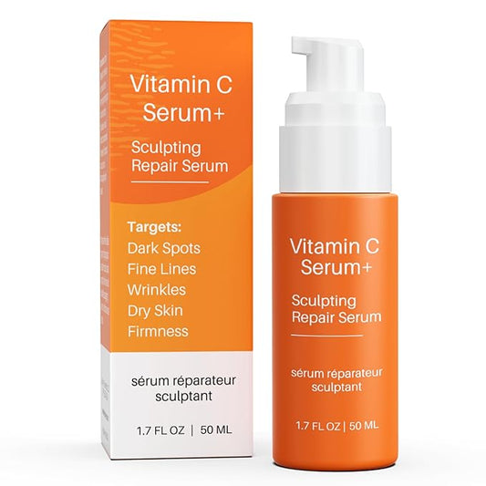 Levaye Vitamin C Serum – Anti Aging Facial Serum with Vitamin C, ferulic acid, Hyaluronic Acid, Vitamin E – Brightening Serum. Targets Dark Spots, Fine Lines, Wrinkles, Dry Skin, Firmness, 1.7 Fl Oz