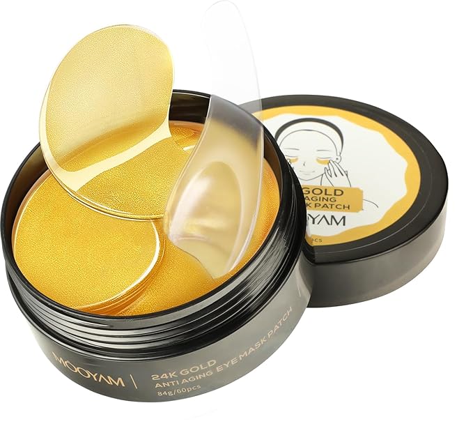 Under Eye Patch for Dark Circles and Puffy Eyes,Under Eye Masks Reduce Smooth Wrinkles and Under-eye Egg,Moisturizing Under Eye Pads For Women,24K Gold Eye Mask Patch-60 Pcs