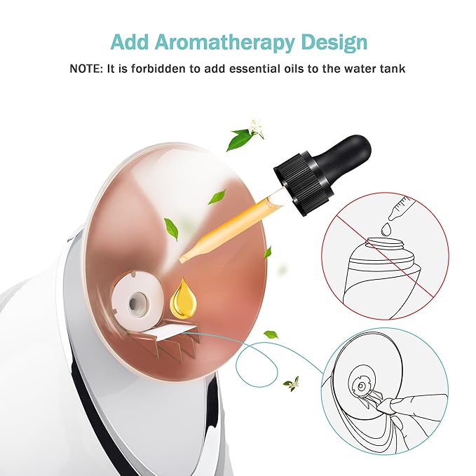 EZBASICS Facial Steamer Ionic Face Steamer for Home Facial, Warm Mist Humidifier Atomizer for Face Sauna Spa Sinuses Moisturizing, Unclogs Pores, 1 Pack + 5 Stainless Steel Skin Kit Warm Pink