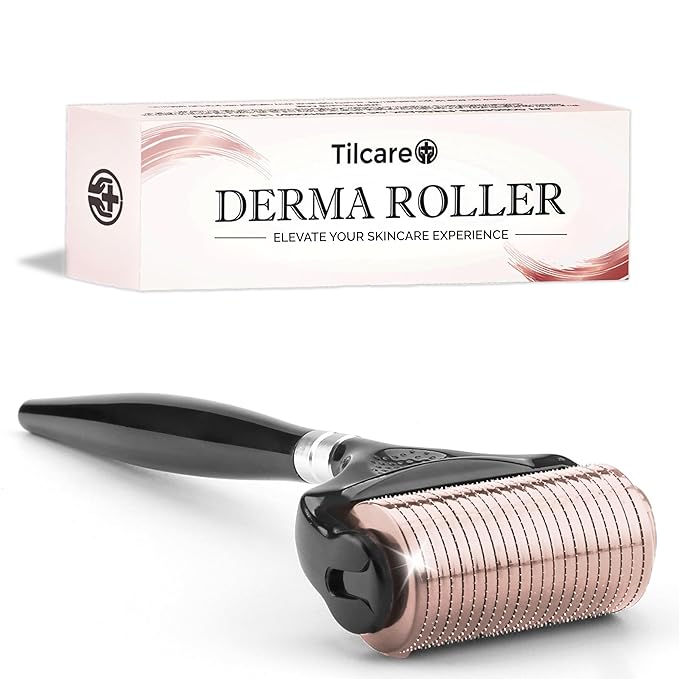 Ultra-Wide Derma Roller for Face - At-Home Microneedling Kit, 0.25 mm Microneedle Roller for Skin Care, Derma Roller for Scalp Hair and Beard, Superior to a Microneedling Pen/Derma Pen