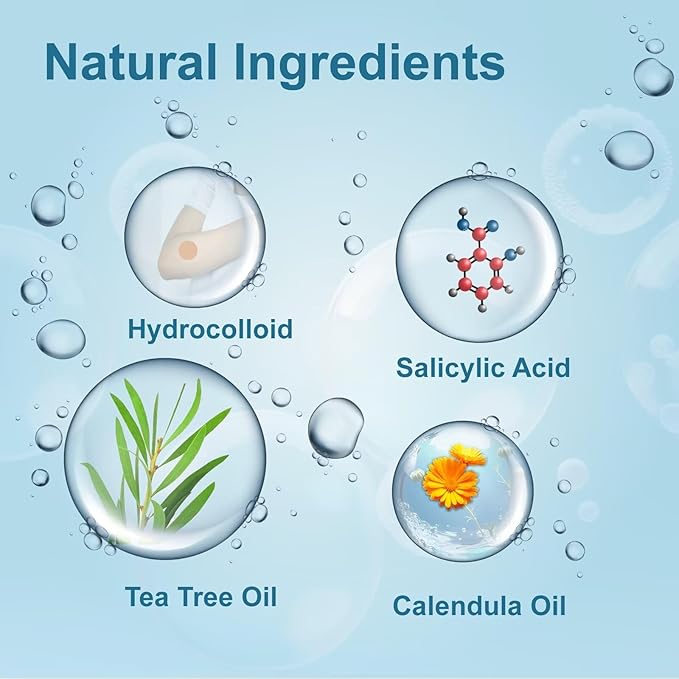 Pimple Patches for Face, Hydrocolloid Acne Patches, Absorb Zits and Blemishes, Invisible Spot Cover, Treatment for Breakouts, Acne Stickers with Salicylic Acid and Tea Tree Oil (24 Count)