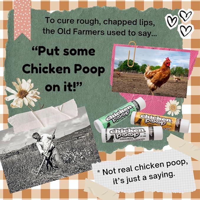 Free Range Chicken Poop (Lip Junk) 0.15 oz Lip Balm (Pack of 2)