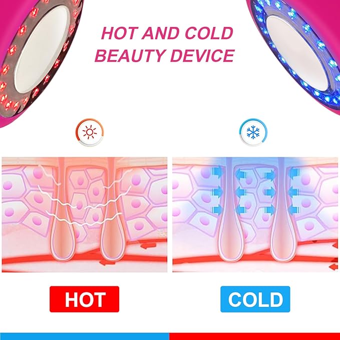 TBPHP 2 in 1 Red-Light Hot Cold Electric Face Massager,Multifunctional Wireless Facial Sculpting Tools for Face and Neck Toning Devices