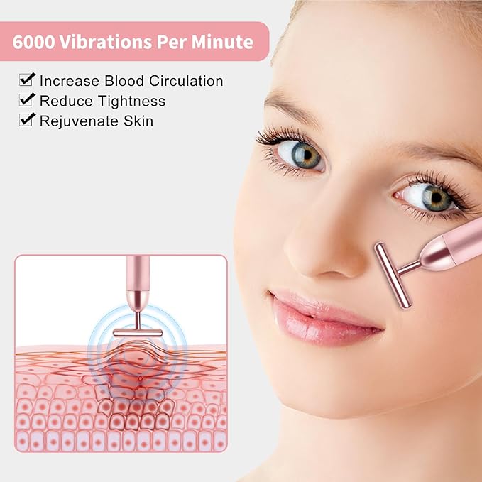 Face Massage Tool Electri Facial Lifting Toning Sculpting Device T Shape Beauty Bar Mini Microcurrent Vibration Massager Wand Face Neck Skin Care Reduce Puffiness Improve Wrinkles Anti Aging Device