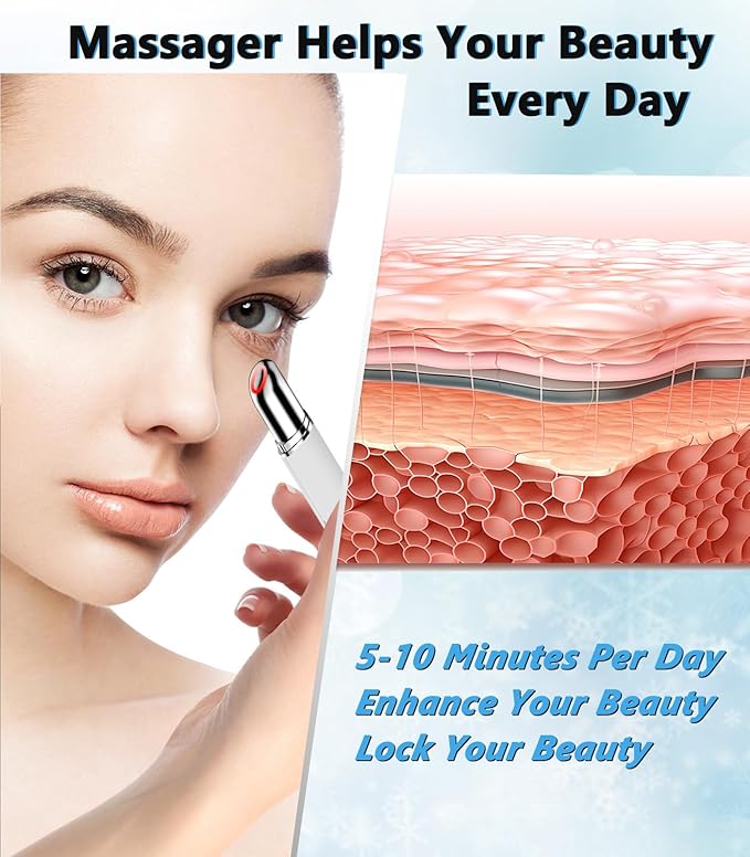 Neck Face Massager, BUV Face Sculpting Tool, 3 Color Modes and Vibration for Facial Massager, Mini Led Face Sculpting Device for Skin Care, Baby White