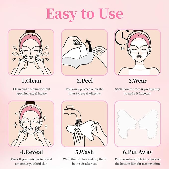 Neck Wrinkle Patches Facial Anti Wrinkle Silicone Patches Reusable Chest Wrinkle Pads for Frown Eyes Forehead Smile Chin Mouth for Firming & Lifting Overnight Wrinkle Remover while Sleeping 11PCS