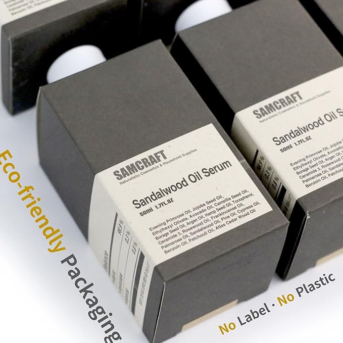 Sandalwood Oil Serum - Nourishing Face Moisturizer, Toner with Jojoba Oil, Hyaluronic Acid, Hypoallergenic, No Water Formula, Cruelty-Free, Chemical-Free, Sustainable Skin Care (1.7 Fl oz)