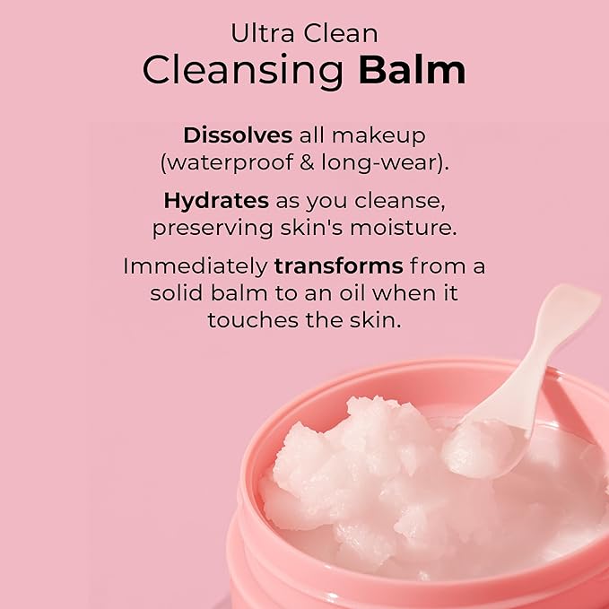 MCoBeauty Everyday Ultra Clean Cleansing Balm, Nourishing Makeup Remover with Jojoba & Sunflower Oils, Melts Away Waterproof Makeup & Impurities, Vegan, Cruelty Free Cosmetics.