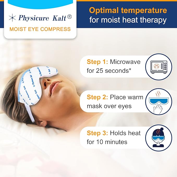 Heated Eye Mask | Moist Heat Compress Relief for Dry, Pink Eyes | Microwave Activated Therapy