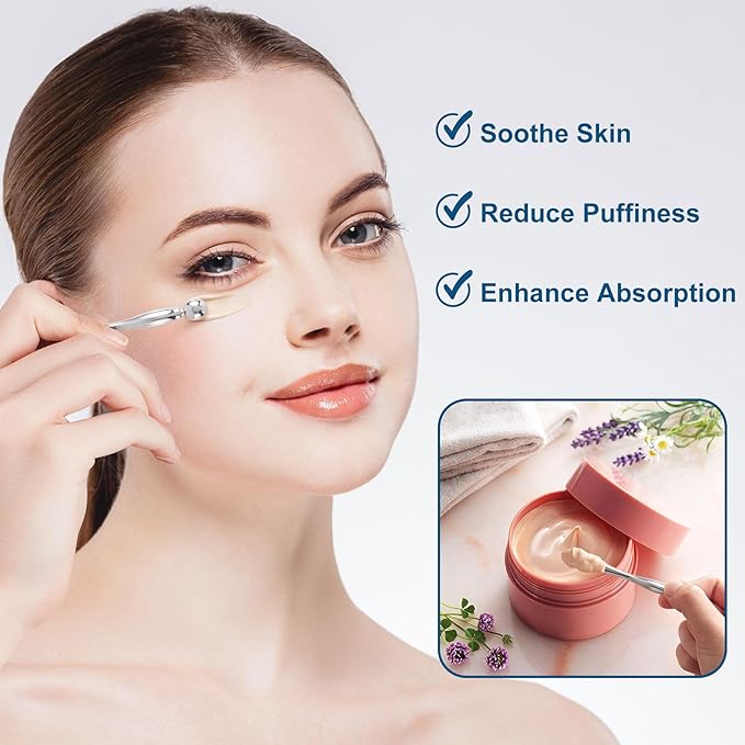 Joez Wonderful Under Eye Patches 2 Pairs, Silicone Reusable Eye Patches, Under Eye Mask for Skin Care Effect to Reduce Wrinkles & Fine Lines, with Metal Eye Cream Applicator, Tin Case (Blue)