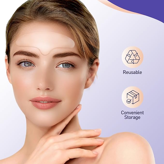 Soft Silicone Forehead Wrinkle Patches Reusable, Non-invasive Natural Forehead Wrinkles Treatment Patches, Safe Anti Wrinkle Facial Patches Overnight,4 Pieces