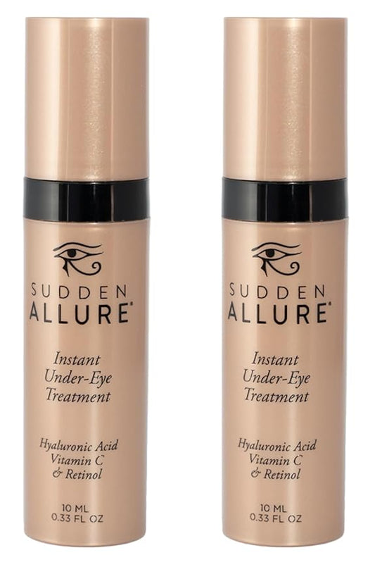 Sudden Allure Instant Under Eye Treatment Serum – Erase Under Eye Bags, Dark Circles, Wrinkles & Lift Sagging Eyes - Instantly Tighten & Firm - Reduce Eye Bags & Crows Feet | Made in USA (10 ml, 2pk)