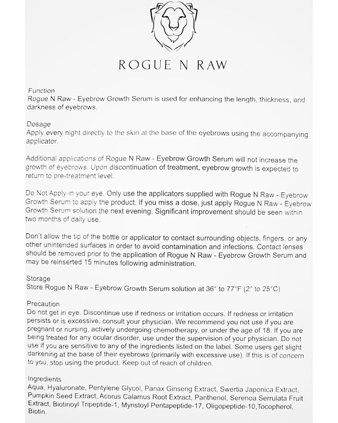 Eyebrow Growth Serum – 3ml Natural Ingredients Eyebrow Serum to Grow Thicker Brows, Eyebrow and Eyelash Enhancing Serum