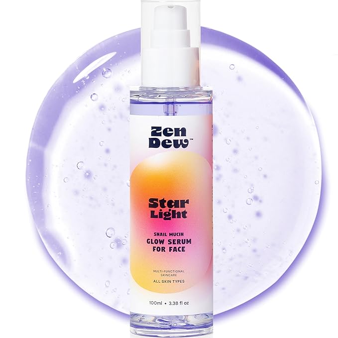 97% Snail Mucin Serum, Star Light by Zen Dew | Non-Sticky Snail Serum with Clinical Actives to Smooth, Brighten, Hydrate, Skin Repair | Cruelty Free, Made in S. Korea, 3.38 Fl Oz