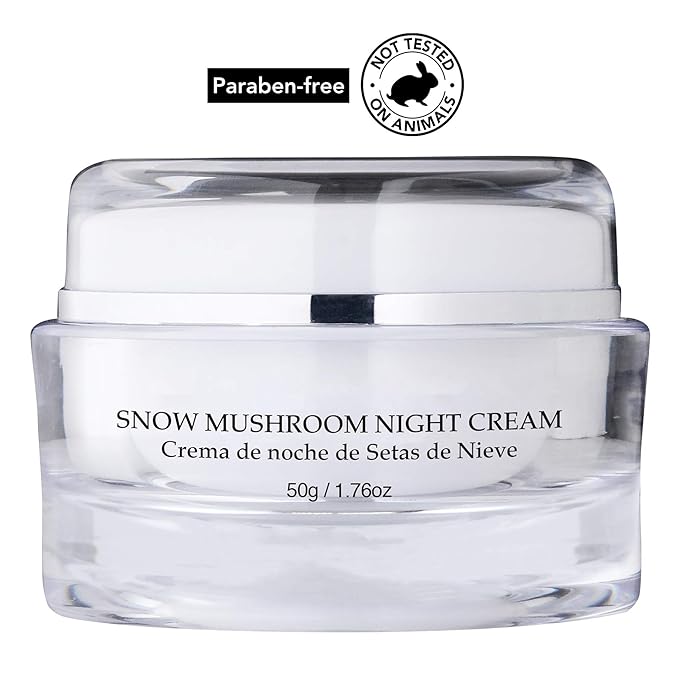 Vivo Per Lei Snow Mushroom & Peony Night Moisturizer - Anti Wrinkle Cream for Sensitive Skin - Anti Aging Night Cream with Shea Butter & Collagen - Paraben Free Moisturizer for Skin Woes - 50g