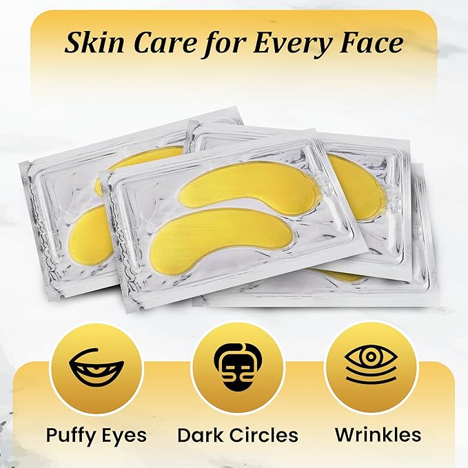 Beauty Golden Under Eye Patches (40 Pairs) - Under Eye Mask for Face Collagen Skin Care Products, Treatment for Dark Circles, Puffy Eyes, Refreshing, Revitalizing, Travel, Wrinkles