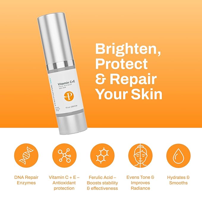 Photozyme Anti Aging Vitamin C + E Ferulic Acid Face Skincare Lotion, 1 fl. oz/30 ml