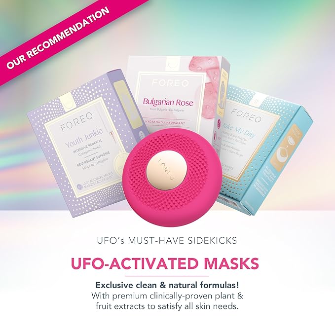 FOREO UFO 3 LED 4-in-1 Face Mask Skincare Device - Face Moisturiser - Full spectrum LED - Deep Tissue & Red Light - Warming - Massage - App-connected