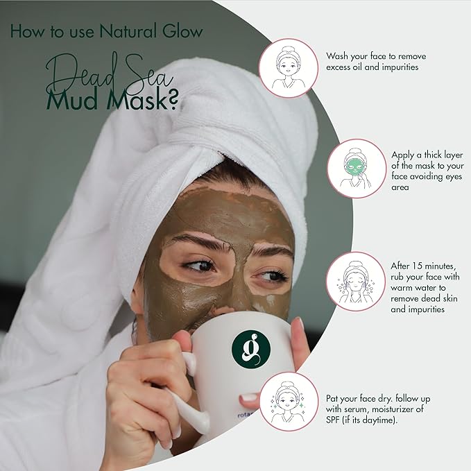 Natural Glow Health & Beauty Pure Dead Sea Facial Mud Mask for Face and Body (500g) | Removes Dead Skin, Dirt & Toxins | Reduces Pores | For Men and Women
