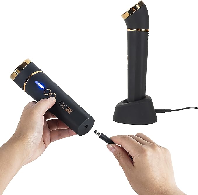 GLO24K Beauty Device for the Face. Based on Triple Action L E D, Thermal, and Vibration Technologies.